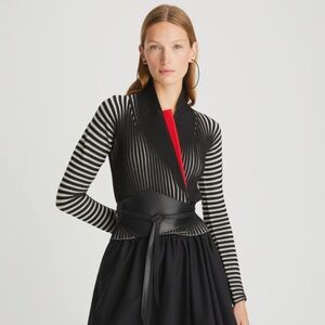 Tory Burch • Plaited Rib-Knit Wrap Shawl Cardigan